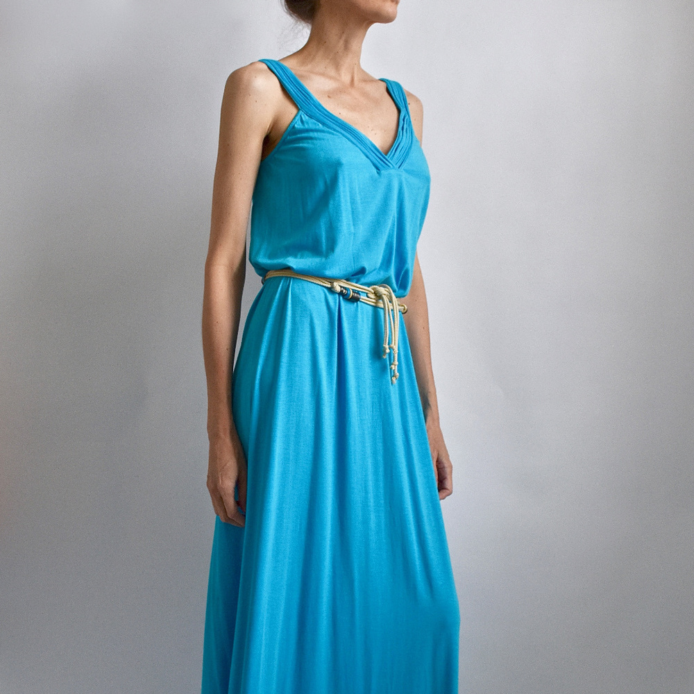 Elie Tahari Maxi Dress with Rope Beaded Belt XS
